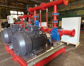 Станция IWT Fire-Set GS на базе двух консольных насосов Ebara GS (один основной, один резервный)